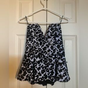Black and White Sequin Bustier